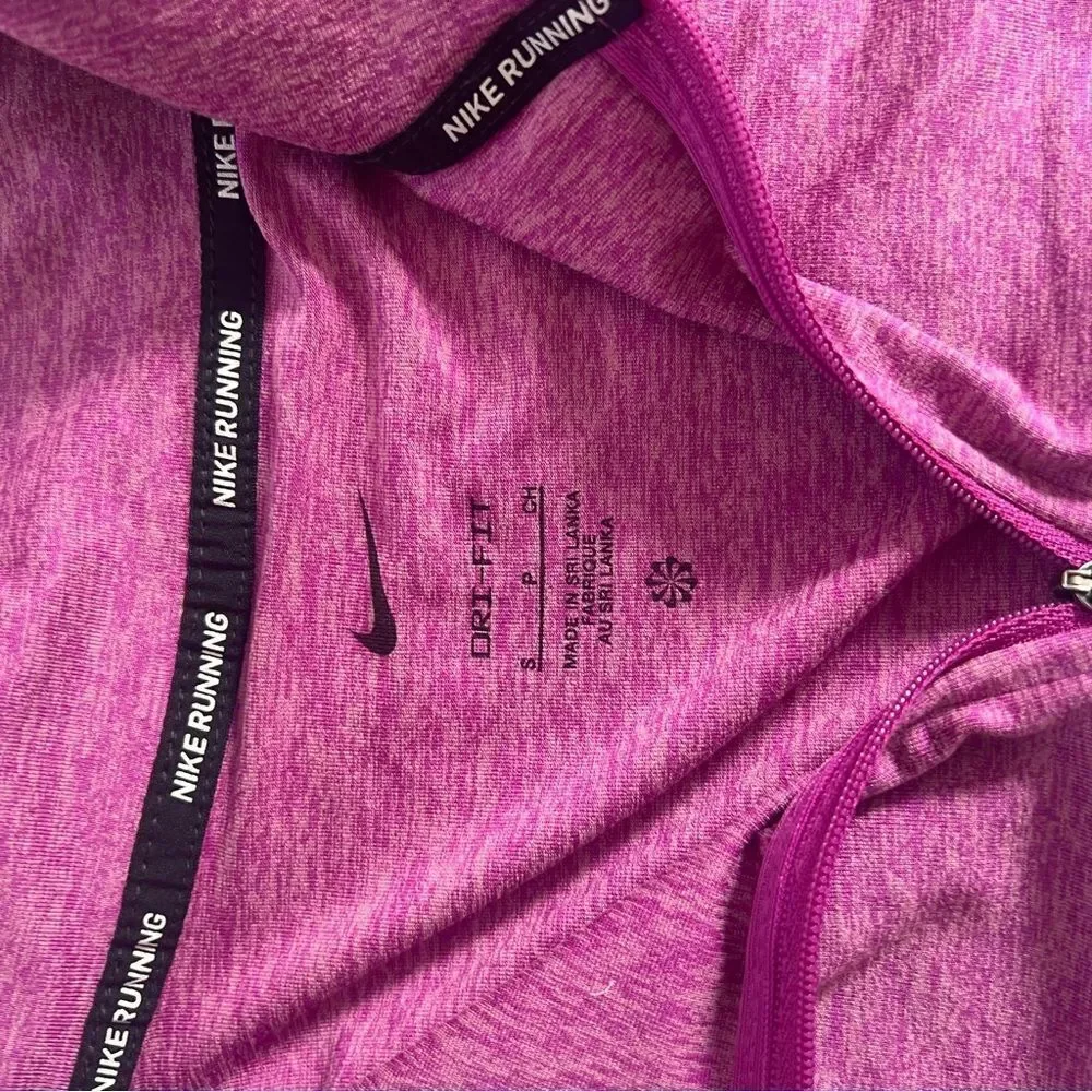 Nike Half Zip Heathered Pink Running Long Sleeve Tee Small NEW MSRP $70